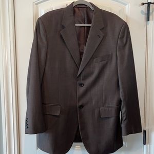Ted Lapidus super 150’s Ermenegildo Zemba Italian suit jacket 52 R wool neutral